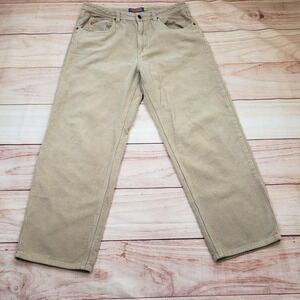 Empyre Relax Pants Mens 32x30 Beige Corduroy Relaxed Fit 5 Pocket Straight Leg